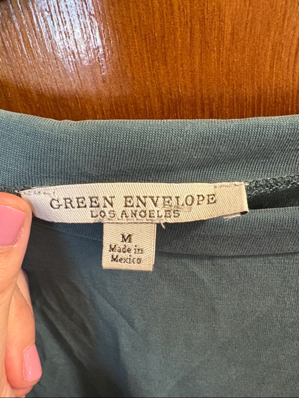 Green Envelope Teal Knot-Front Short Sleeve Tee - Picture 2 of 4